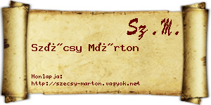 Szécsy Márton névjegykártya