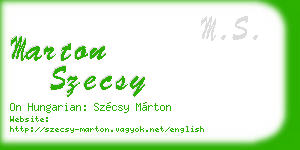 marton szecsy business card